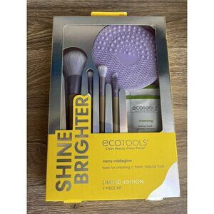 EcoTools Limited Edition Shine Brighter 7piece Brush Set Cleaner & Cleansing Pad